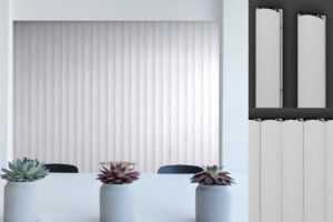 aluminum curved panels used on walls of a living room or office wall add to the aesthetics