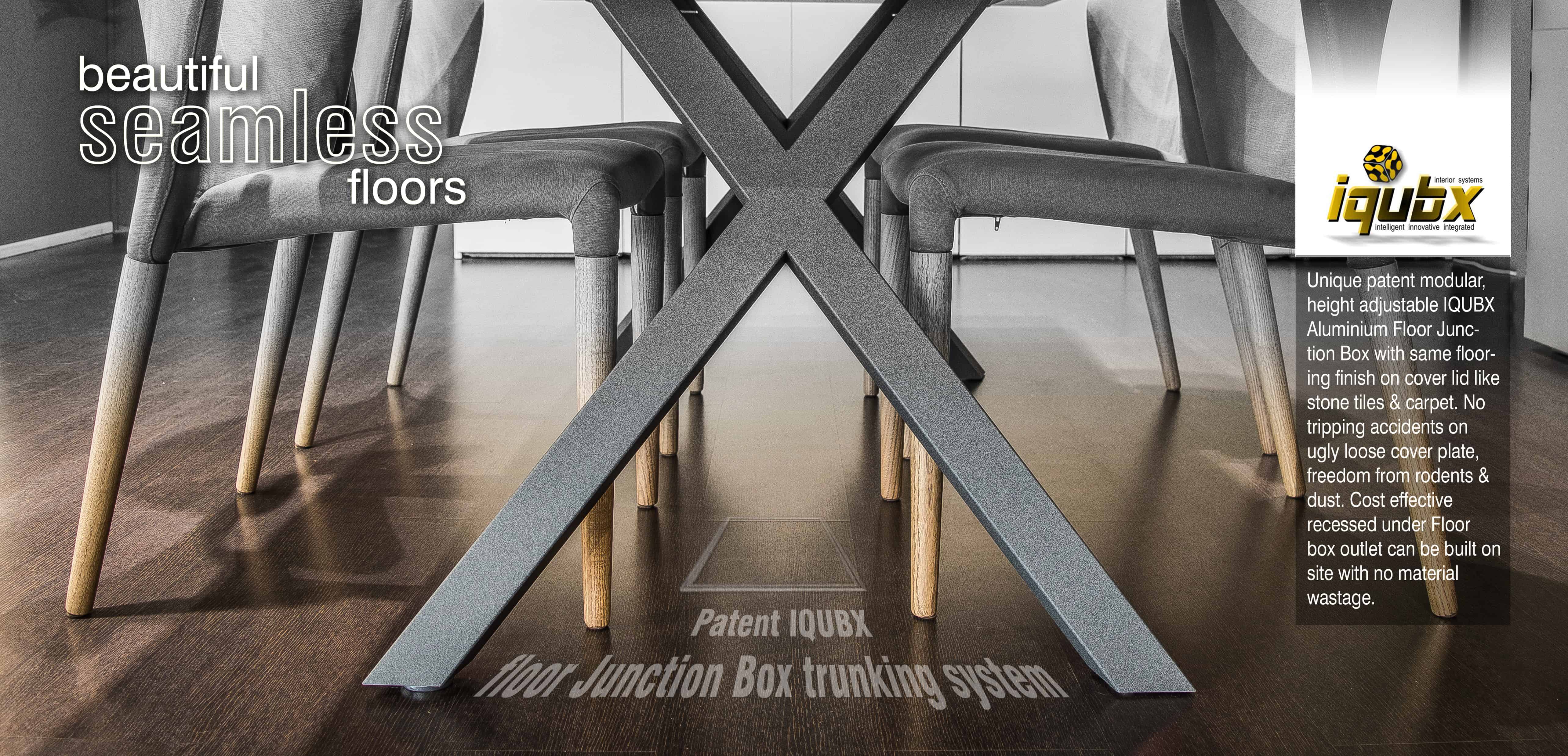 IQUBX Floor junction box has seamless floor finish, lid cover doesnt come loose, prevents rodents and dust, accidents