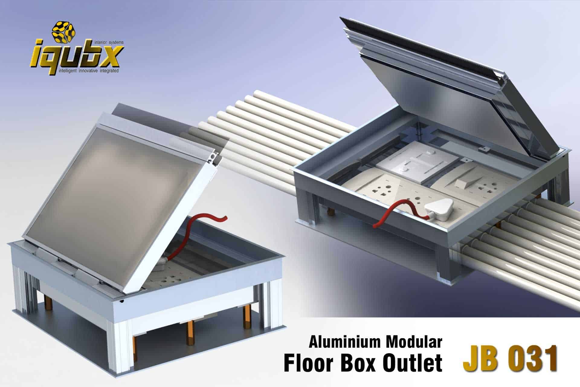 Electrical Floor Box Aluminium Recessed Floor Box Outlet With Sockets