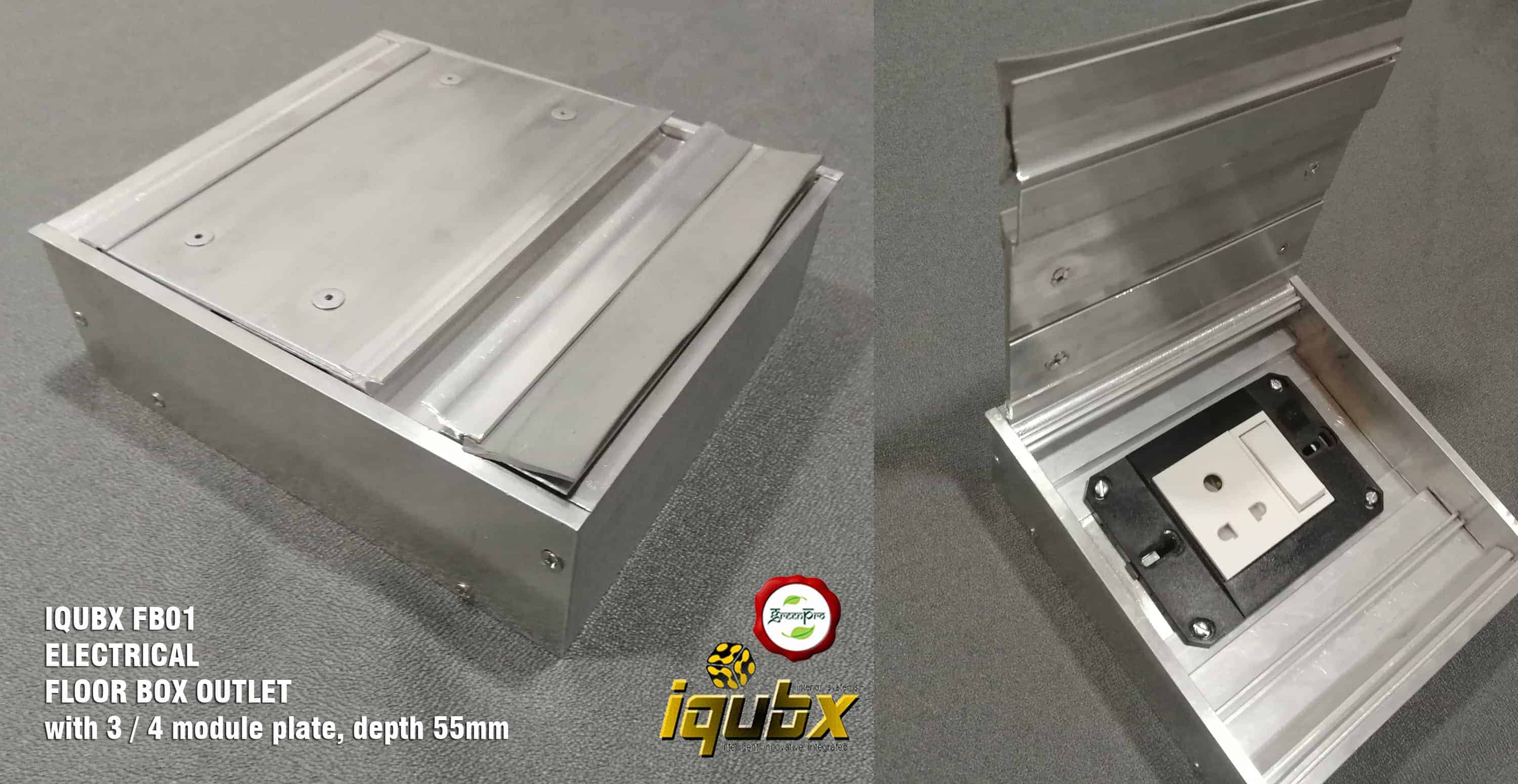 Electrical Floor Box Aluminium Recessed Floor Box Outlet With Sockets