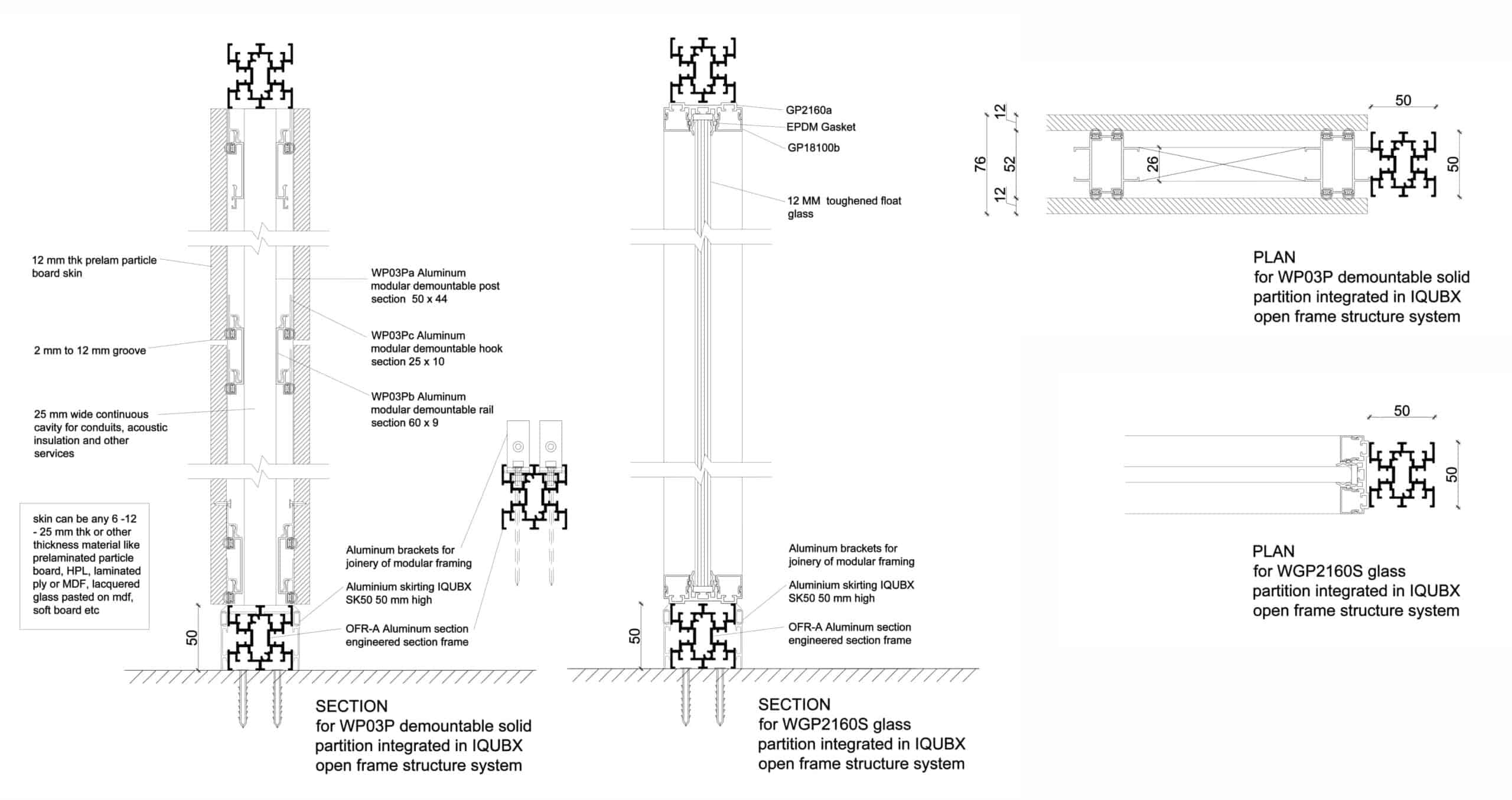 typical details of open frame structure system for brochure