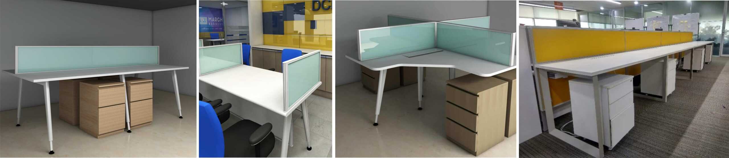 ws28 modular partition countertop and rear mounted for nonshared workstations
