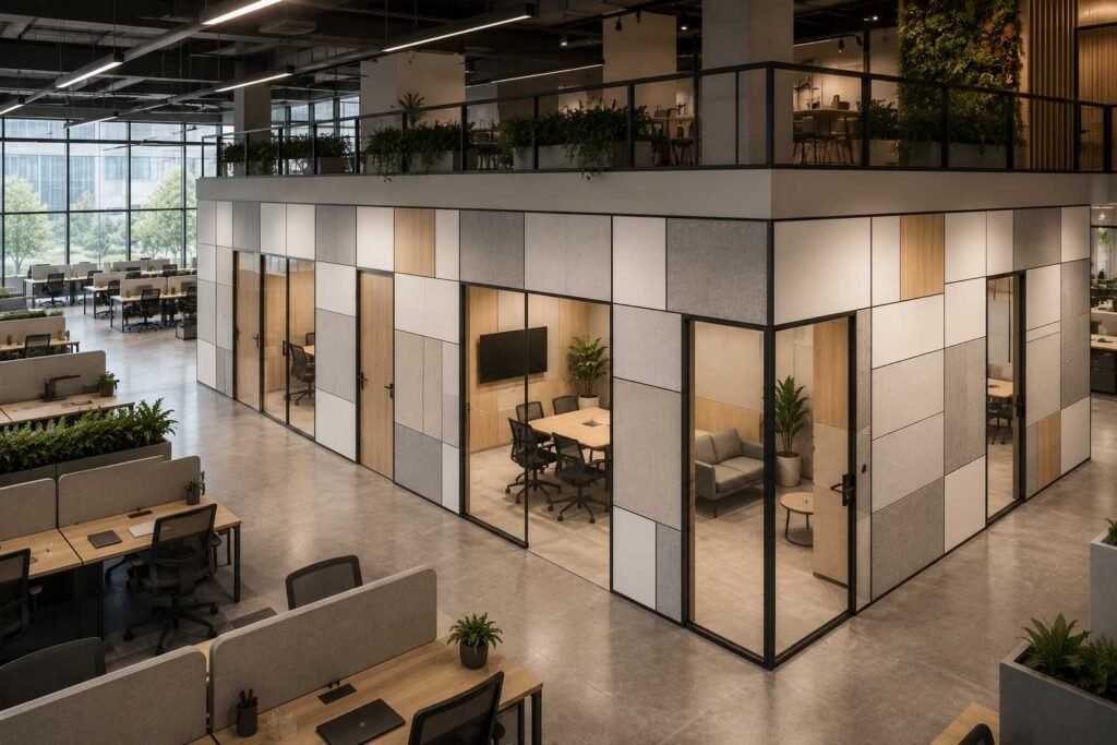 Renovation and Restacking in Occupied Buildings​ | IQUBX Demountable Partition Systems