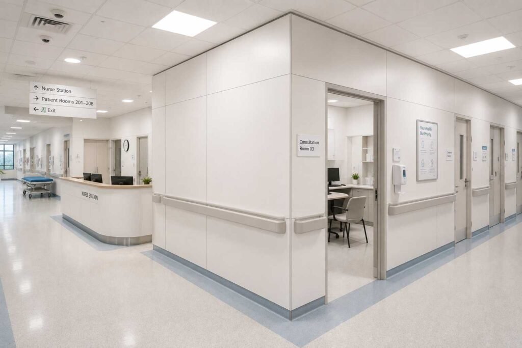 Healthcare Facilities ​ | IQUBX Demountable Partition Systems